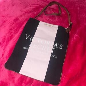 Victoria’s Secret Black Stripe Crossbody Bag